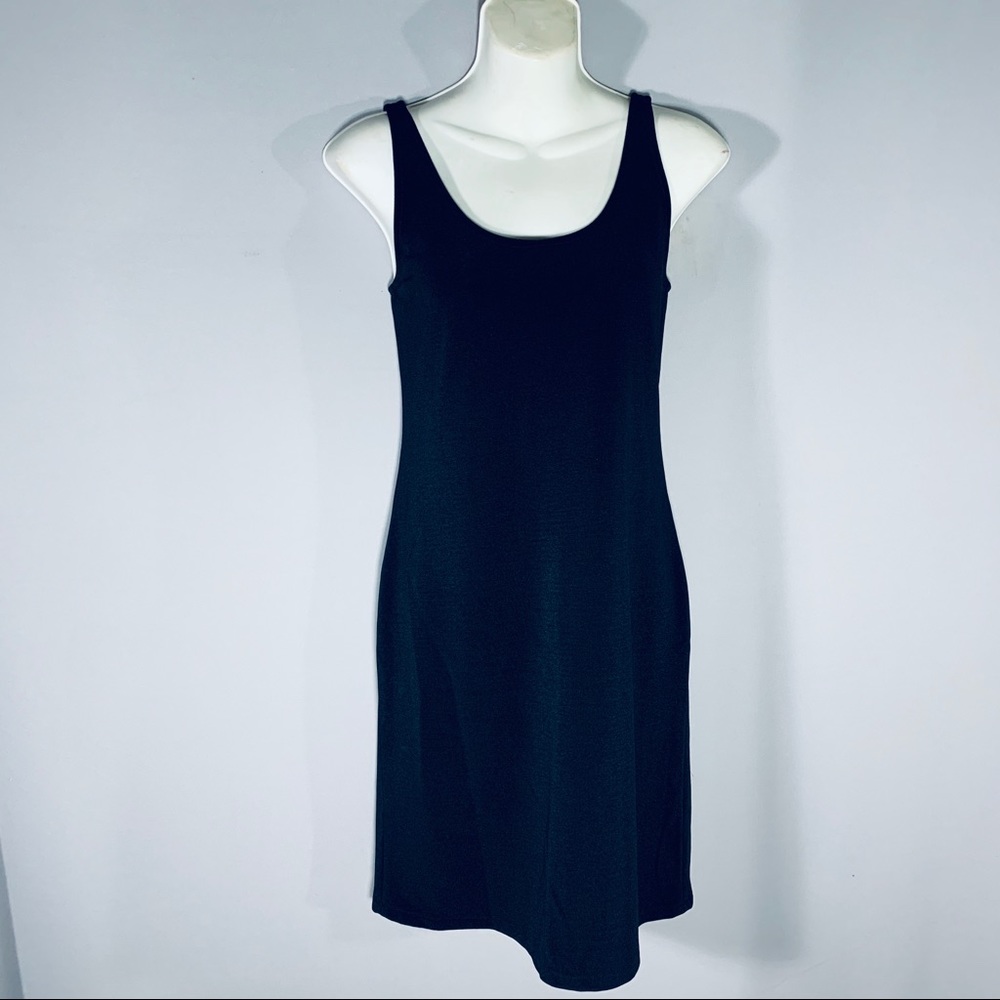 Black Chetta B stretchy tank dress